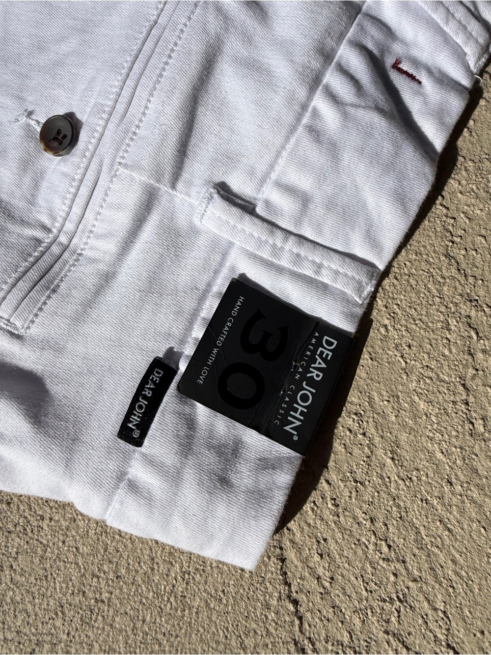 NWT Dear John Shorts Hamptons Optic White Cotton Cuffed Chino SIZE 30 well made - Picture 7 of 10